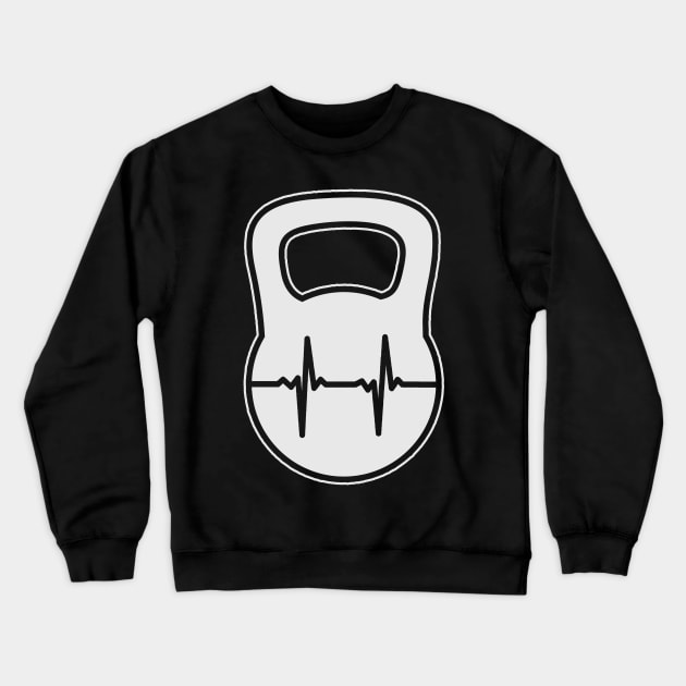 Kettlebell Shirt | Heartbeat ECG Gift Crewneck Sweatshirt by Gawkclothing